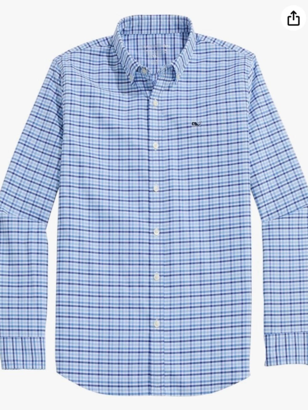 Vineyard Vines Boys' Boys Moorings Tattersall Performance Cotton Shirt 2T blue